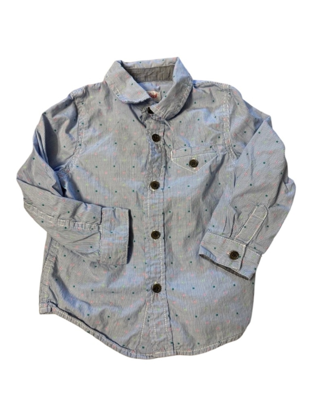 Cat & Jack Kids Blue Button-Up Shirt in 3T